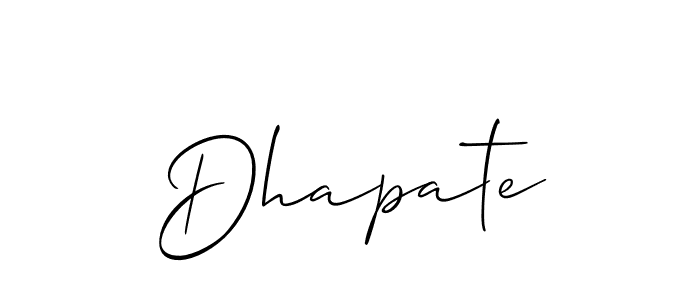 It looks lik you need a new signature style for name Dhapate. Design unique handwritten (Allison_Script) signature with our free signature maker in just a few clicks. Dhapate signature style 2 images and pictures png