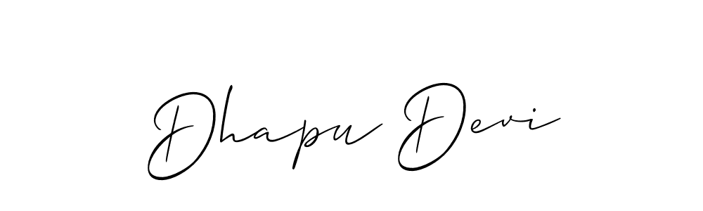 The best way (Allison_Script) to make a short signature is to pick only two or three words in your name. The name Dhapu Devi include a total of six letters. For converting this name. Dhapu Devi signature style 2 images and pictures png
