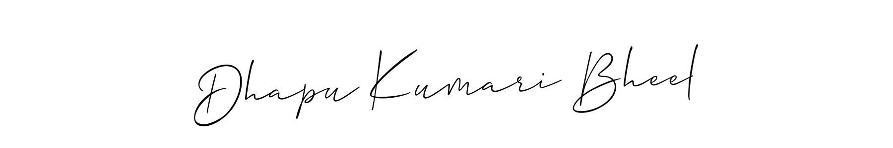 It looks lik you need a new signature style for name Dhapu Kumari Bheel. Design unique handwritten (Allison_Script) signature with our free signature maker in just a few clicks. Dhapu Kumari Bheel signature style 2 images and pictures png