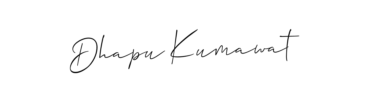 Also we have Dhapu Kumawat name is the best signature style. Create professional handwritten signature collection using Allison_Script autograph style. Dhapu Kumawat signature style 2 images and pictures png