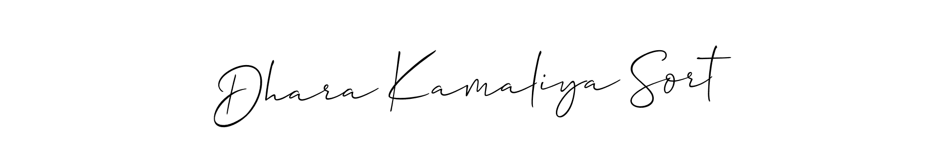 You should practise on your own different ways (Allison_Script) to write your name (Dhara Kamaliya Sort) in signature. don't let someone else do it for you. Dhara Kamaliya Sort signature style 2 images and pictures png