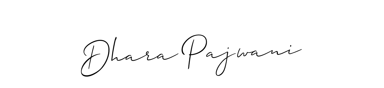 Use a signature maker to create a handwritten signature online. With this signature software, you can design (Allison_Script) your own signature for name Dhara Pajwani. Dhara Pajwani signature style 2 images and pictures png