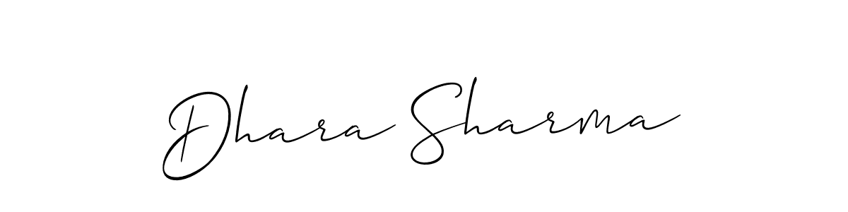 Use a signature maker to create a handwritten signature online. With this signature software, you can design (Allison_Script) your own signature for name Dhara Sharma. Dhara Sharma signature style 2 images and pictures png