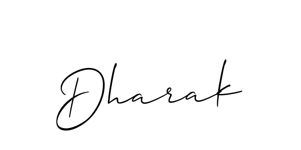 Use a signature maker to create a handwritten signature online. With this signature software, you can design (Allison_Script) your own signature for name Dharak. Dharak signature style 2 images and pictures png