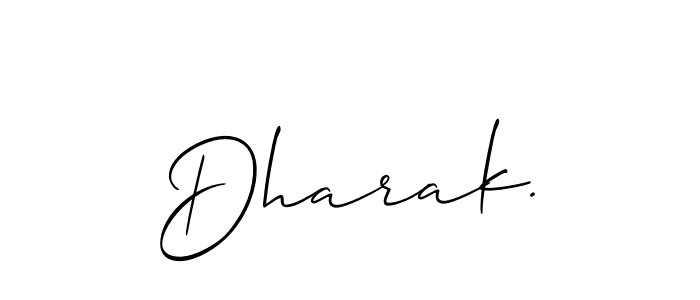 Allison_Script is a professional signature style that is perfect for those who want to add a touch of class to their signature. It is also a great choice for those who want to make their signature more unique. Get Dharak. name to fancy signature for free. Dharak. signature style 2 images and pictures png