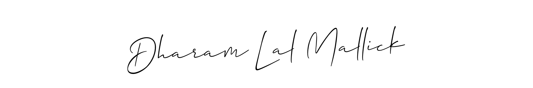 Create a beautiful signature design for name Dharam Lal Mallick. With this signature (Allison_Script) fonts, you can make a handwritten signature for free. Dharam Lal Mallick signature style 2 images and pictures png