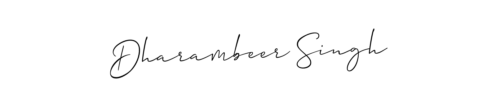 How to make Dharambeer Singh signature? Allison_Script is a professional autograph style. Create handwritten signature for Dharambeer Singh name. Dharambeer Singh signature style 2 images and pictures png