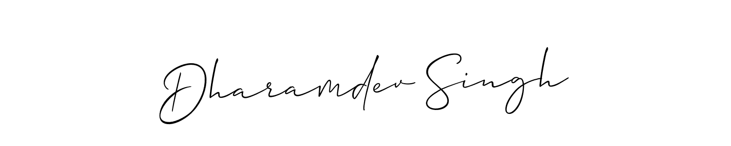 Create a beautiful signature design for name Dharamdev Singh. With this signature (Allison_Script) fonts, you can make a handwritten signature for free. Dharamdev Singh signature style 2 images and pictures png