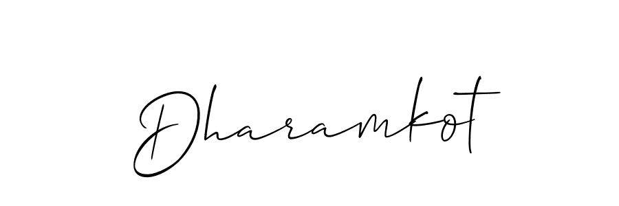 Allison_Script is a professional signature style that is perfect for those who want to add a touch of class to their signature. It is also a great choice for those who want to make their signature more unique. Get Dharamkot name to fancy signature for free. Dharamkot signature style 2 images and pictures png