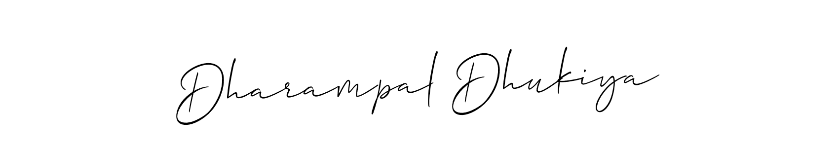 Create a beautiful signature design for name Dharampal Dhukiya. With this signature (Allison_Script) fonts, you can make a handwritten signature for free. Dharampal Dhukiya signature style 2 images and pictures png