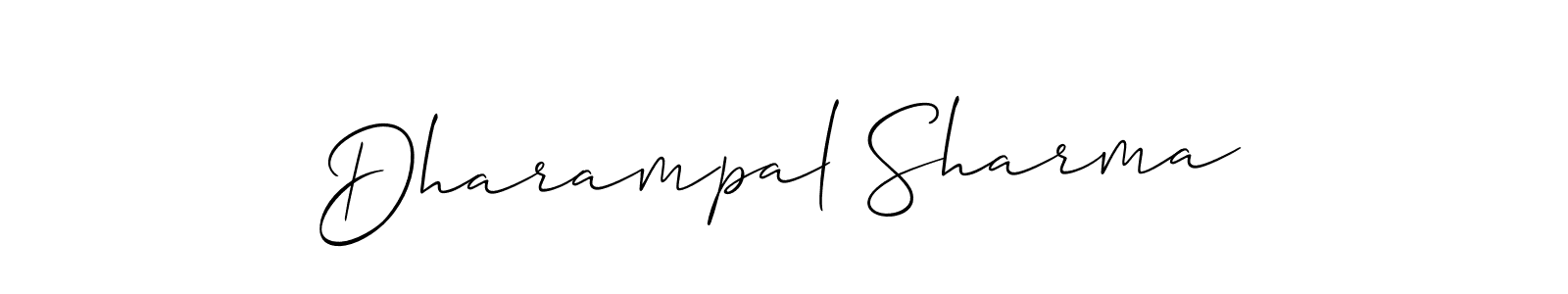 The best way (Allison_Script) to make a short signature is to pick only two or three words in your name. The name Dharampal Sharma include a total of six letters. For converting this name. Dharampal Sharma signature style 2 images and pictures png