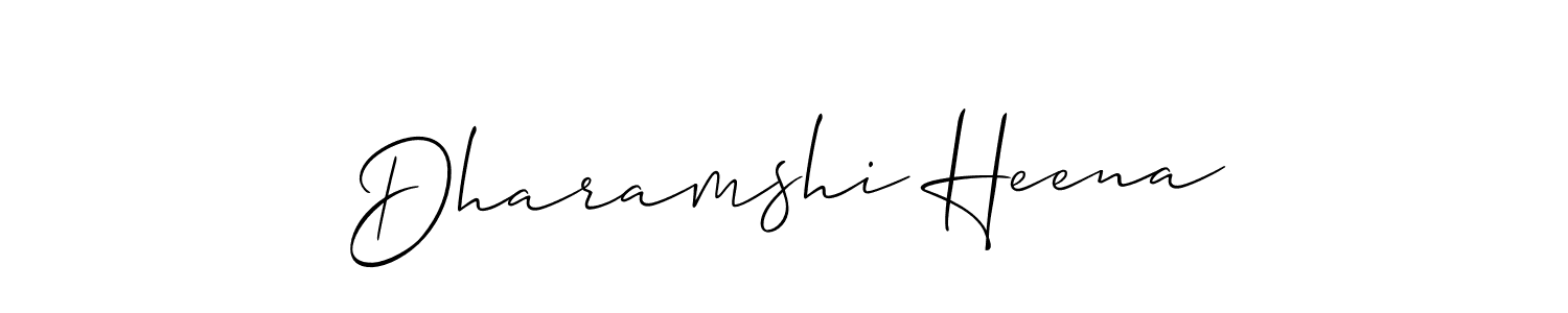 Also You can easily find your signature by using the search form. We will create Dharamshi Heena name handwritten signature images for you free of cost using Allison_Script sign style. Dharamshi Heena signature style 2 images and pictures png