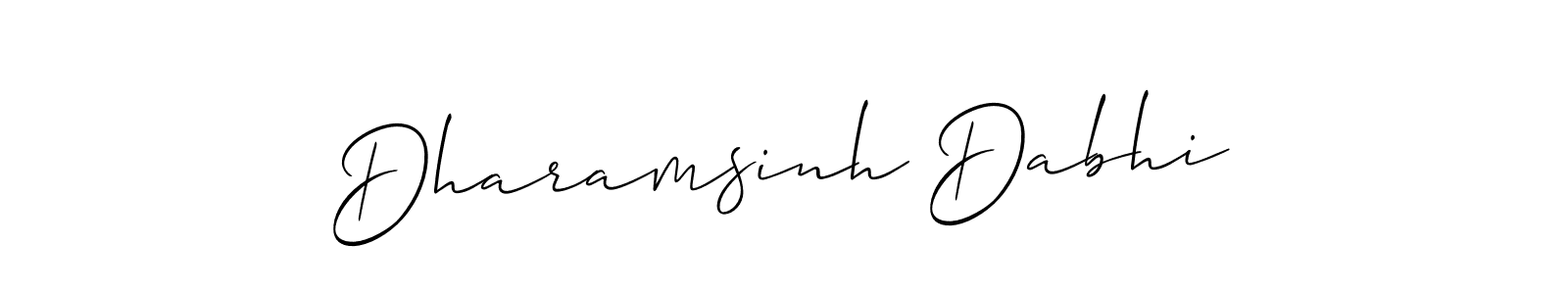 Use a signature maker to create a handwritten signature online. With this signature software, you can design (Allison_Script) your own signature for name Dharamsinh Dabhi. Dharamsinh Dabhi signature style 2 images and pictures png