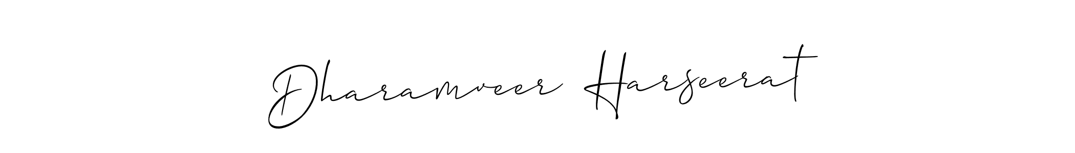 Allison_Script is a professional signature style that is perfect for those who want to add a touch of class to their signature. It is also a great choice for those who want to make their signature more unique. Get Dharamveer  Harseerat name to fancy signature for free. Dharamveer  Harseerat signature style 2 images and pictures png