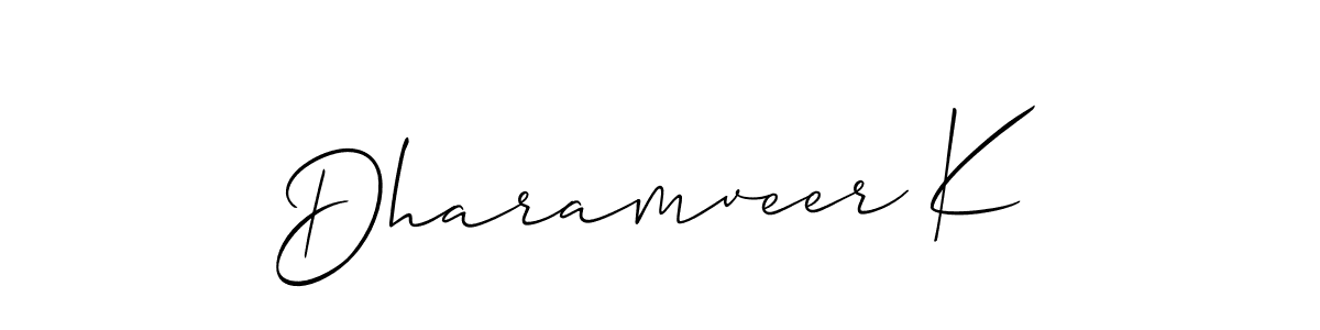 Design your own signature with our free online signature maker. With this signature software, you can create a handwritten (Allison_Script) signature for name Dharamveer K. Dharamveer K signature style 2 images and pictures png