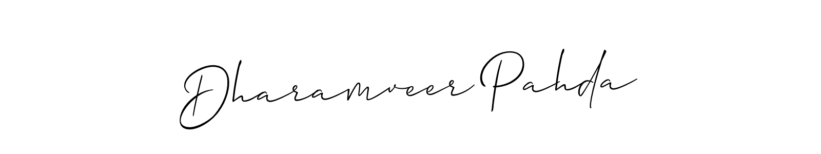 Create a beautiful signature design for name Dharamveer Pahda. With this signature (Allison_Script) fonts, you can make a handwritten signature for free. Dharamveer Pahda signature style 2 images and pictures png