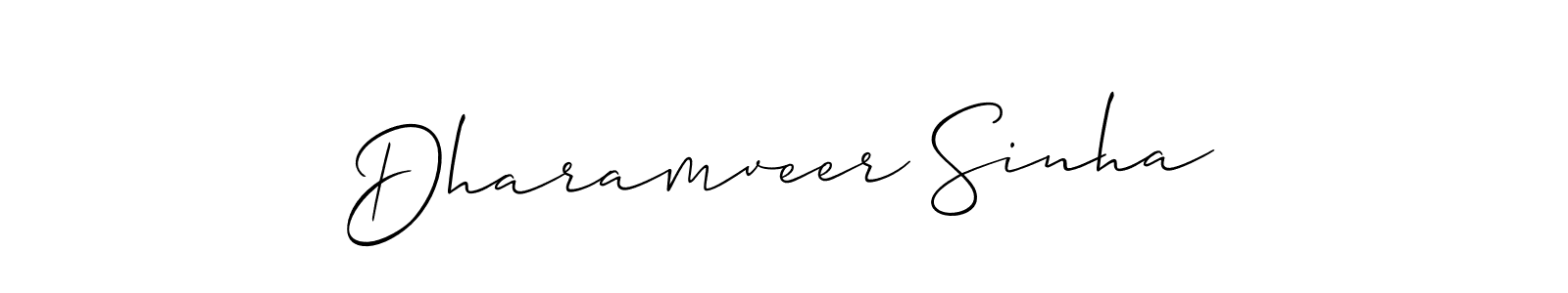 Use a signature maker to create a handwritten signature online. With this signature software, you can design (Allison_Script) your own signature for name Dharamveer Sinha. Dharamveer Sinha signature style 2 images and pictures png