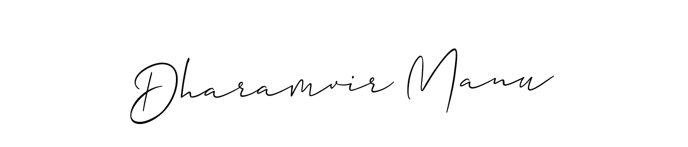 Create a beautiful signature design for name Dharamvir Manu. With this signature (Allison_Script) fonts, you can make a handwritten signature for free. Dharamvir Manu signature style 2 images and pictures png