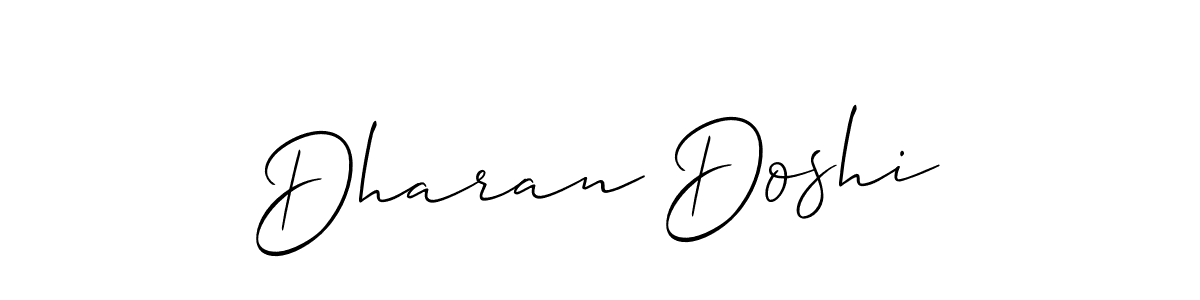 This is the best signature style for the Dharan Doshi name. Also you like these signature font (Allison_Script). Mix name signature. Dharan Doshi signature style 2 images and pictures png