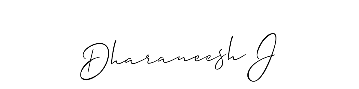 You should practise on your own different ways (Allison_Script) to write your name (Dharaneesh J) in signature. don't let someone else do it for you. Dharaneesh J signature style 2 images and pictures png