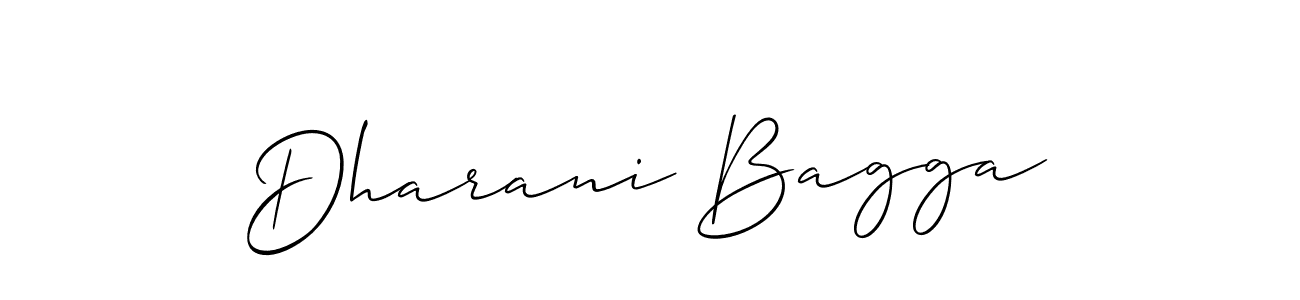 How to make Dharani Bagga name signature. Use Allison_Script style for creating short signs online. This is the latest handwritten sign. Dharani Bagga signature style 2 images and pictures png