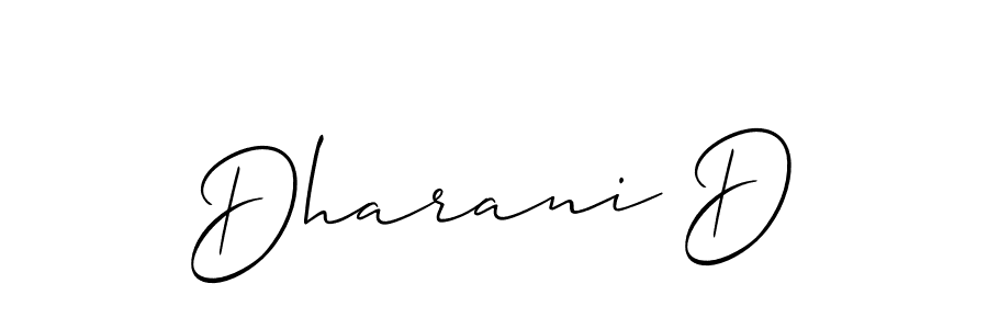 Dharani D stylish signature style. Best Handwritten Sign (Allison_Script) for my name. Handwritten Signature Collection Ideas for my name Dharani D. Dharani D signature style 2 images and pictures png