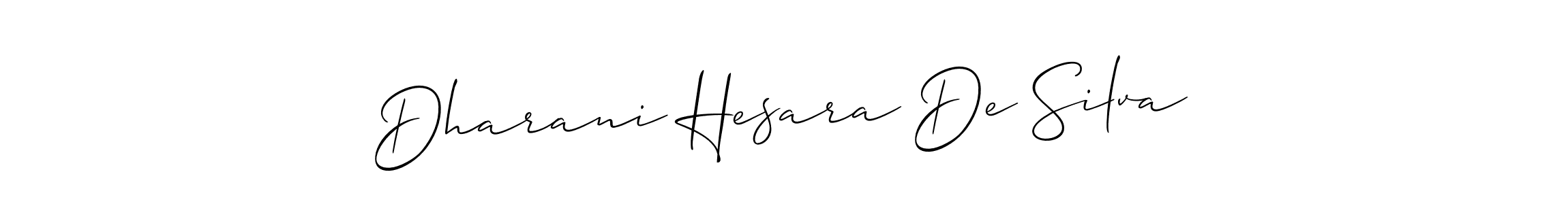 This is the best signature style for the Dharani Hesara De Silva name. Also you like these signature font (Allison_Script). Mix name signature. Dharani Hesara De Silva signature style 2 images and pictures png