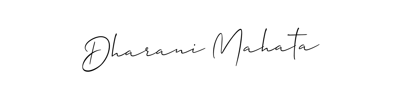 Make a short Dharani Mahata signature style. Manage your documents anywhere anytime using Allison_Script. Create and add eSignatures, submit forms, share and send files easily. Dharani Mahata signature style 2 images and pictures png