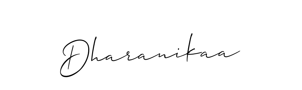 How to make Dharanikaa signature? Allison_Script is a professional autograph style. Create handwritten signature for Dharanikaa name. Dharanikaa signature style 2 images and pictures png