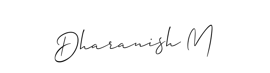How to make Dharanish M signature? Allison_Script is a professional autograph style. Create handwritten signature for Dharanish M name. Dharanish M signature style 2 images and pictures png