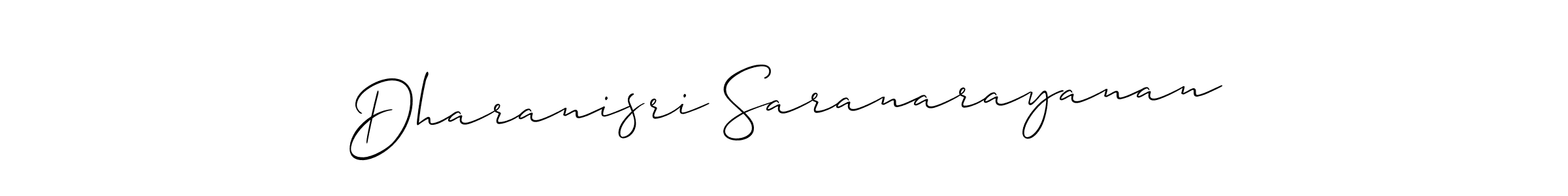 How to make Dharanisri Saranarayanan signature? Allison_Script is a professional autograph style. Create handwritten signature for Dharanisri Saranarayanan name. Dharanisri Saranarayanan signature style 2 images and pictures png