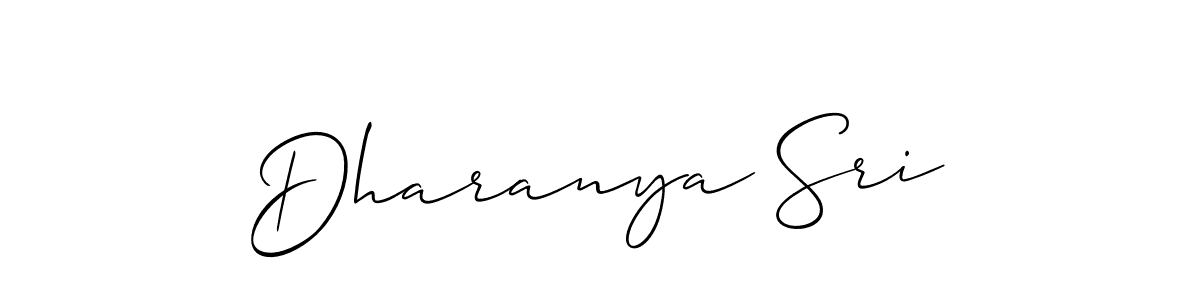 How to make Dharanya Sri name signature. Use Allison_Script style for creating short signs online. This is the latest handwritten sign. Dharanya Sri signature style 2 images and pictures png