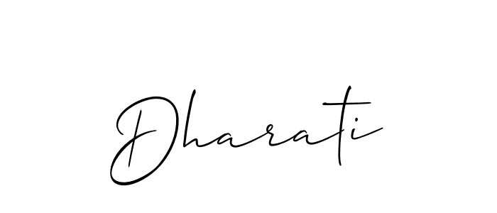 Make a beautiful signature design for name Dharati. With this signature (Allison_Script) style, you can create a handwritten signature for free. Dharati signature style 2 images and pictures png