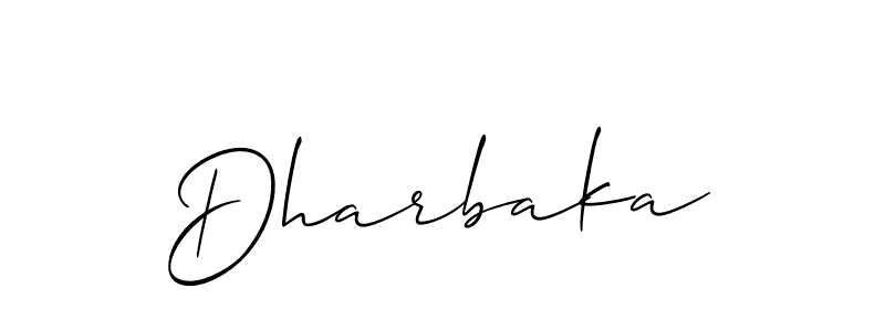 Dharbaka stylish signature style. Best Handwritten Sign (Allison_Script) for my name. Handwritten Signature Collection Ideas for my name Dharbaka. Dharbaka signature style 2 images and pictures png