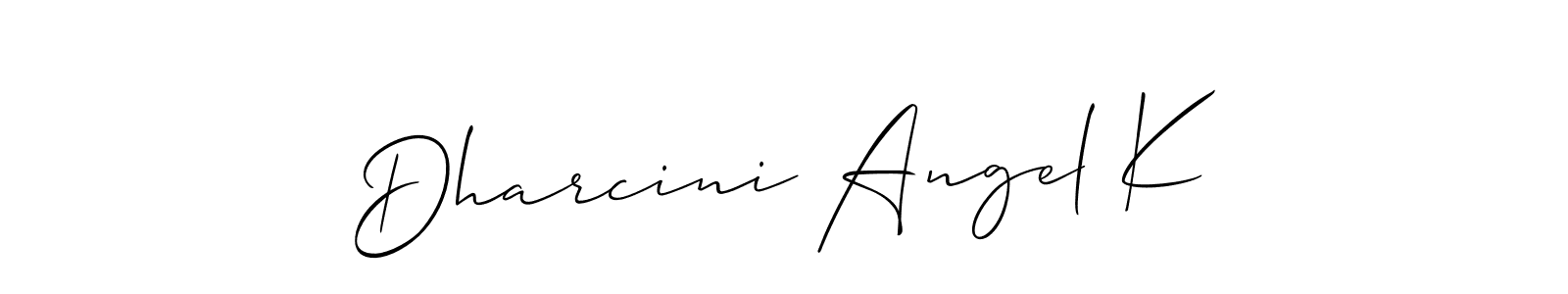 Similarly Allison_Script is the best handwritten signature design. Signature creator online .You can use it as an online autograph creator for name Dharcini Angel K. Dharcini Angel K signature style 2 images and pictures png