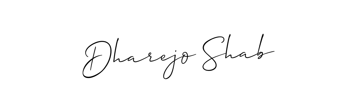 Make a beautiful signature design for name Dharejo Shab. With this signature (Allison_Script) style, you can create a handwritten signature for free. Dharejo Shab signature style 2 images and pictures png