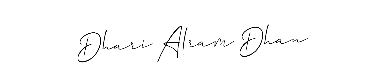 How to make Dhari Alram Dhan signature? Allison_Script is a professional autograph style. Create handwritten signature for Dhari Alram Dhan name. Dhari Alram Dhan signature style 2 images and pictures png