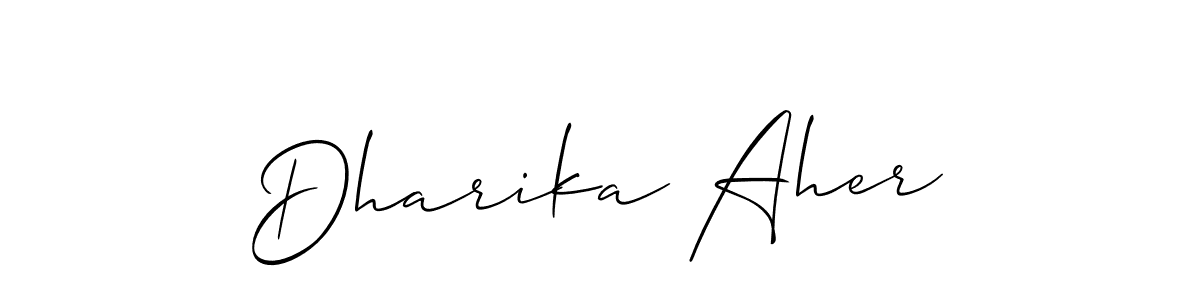 Similarly Allison_Script is the best handwritten signature design. Signature creator online .You can use it as an online autograph creator for name Dharika Aher. Dharika Aher signature style 2 images and pictures png