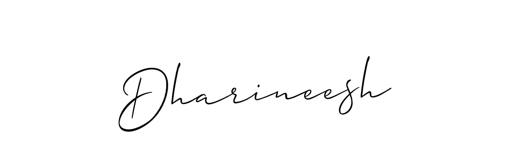 Use a signature maker to create a handwritten signature online. With this signature software, you can design (Allison_Script) your own signature for name Dharineesh. Dharineesh signature style 2 images and pictures png