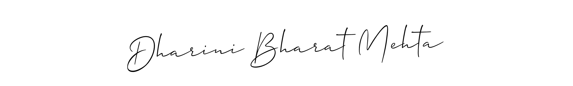 Also we have Dharini Bharat Mehta name is the best signature style. Create professional handwritten signature collection using Allison_Script autograph style. Dharini Bharat Mehta signature style 2 images and pictures png