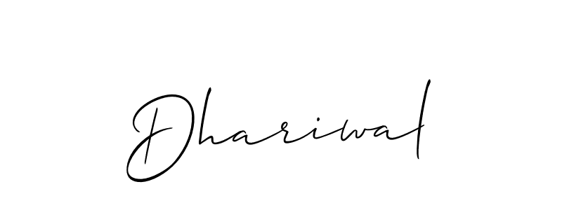 Make a beautiful signature design for name Dhariwal. With this signature (Allison_Script) style, you can create a handwritten signature for free. Dhariwal signature style 2 images and pictures png