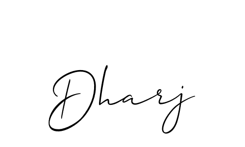 Make a beautiful signature design for name Dharj. With this signature (Allison_Script) style, you can create a handwritten signature for free. Dharj signature style 2 images and pictures png