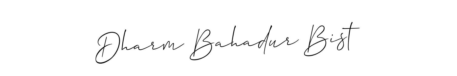 Create a beautiful signature design for name Dharm Bahadur Bist. With this signature (Allison_Script) fonts, you can make a handwritten signature for free. Dharm Bahadur Bist signature style 2 images and pictures png