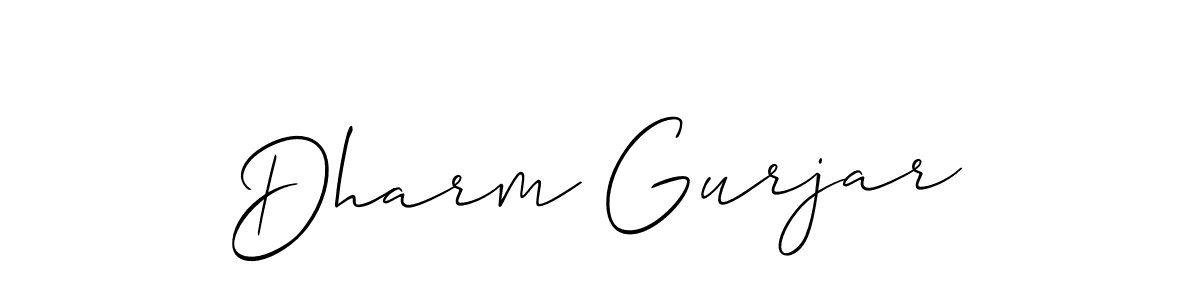 Dharm Gurjar stylish signature style. Best Handwritten Sign (Allison_Script) for my name. Handwritten Signature Collection Ideas for my name Dharm Gurjar. Dharm Gurjar signature style 2 images and pictures png