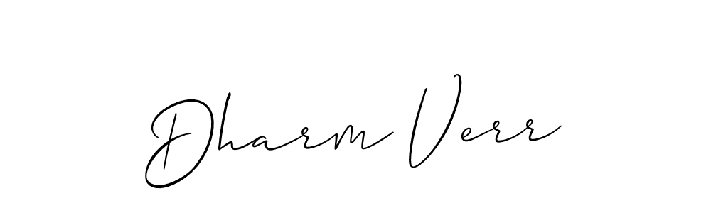 The best way (Allison_Script) to make a short signature is to pick only two or three words in your name. The name Dharm Verr include a total of six letters. For converting this name. Dharm Verr signature style 2 images and pictures png