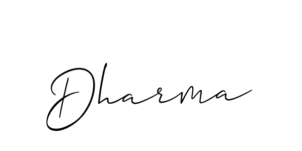 Dharma stylish signature style. Best Handwritten Sign (Allison_Script) for my name. Handwritten Signature Collection Ideas for my name Dharma. Dharma signature style 2 images and pictures png