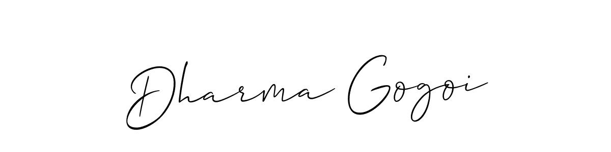 Also You can easily find your signature by using the search form. We will create Dharma Gogoi name handwritten signature images for you free of cost using Allison_Script sign style. Dharma Gogoi signature style 2 images and pictures png