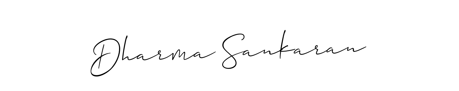 Also we have Dharma Sankaran name is the best signature style. Create professional handwritten signature collection using Allison_Script autograph style. Dharma Sankaran signature style 2 images and pictures png