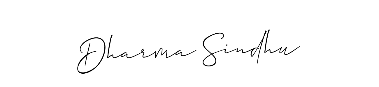 Create a beautiful signature design for name Dharma Sindhu. With this signature (Allison_Script) fonts, you can make a handwritten signature for free. Dharma Sindhu signature style 2 images and pictures png