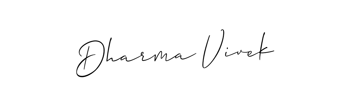 Make a beautiful signature design for name Dharma Vivek. With this signature (Allison_Script) style, you can create a handwritten signature for free. Dharma Vivek signature style 2 images and pictures png